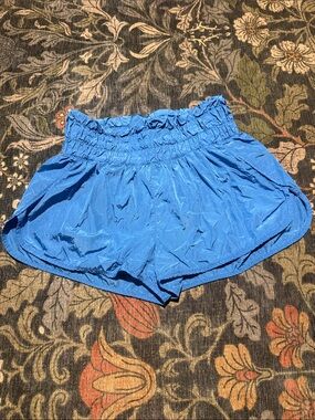 Blue Women's Elastic Waist Shorts